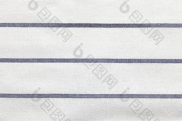 蓝色的白色纹理织物棉花背景纺织桌布条格平布