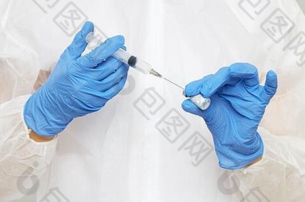 疫苗流感病毒埃博拉病毒肺结核疾病医生手保护手套选择解药注射器