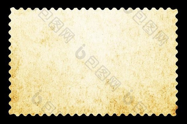 空白邮资邮票孤立的黑色的
