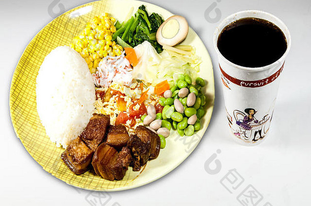台湾食物炖猪肉大米集