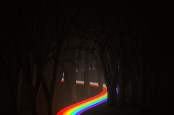 彩虹黑暗森林插图