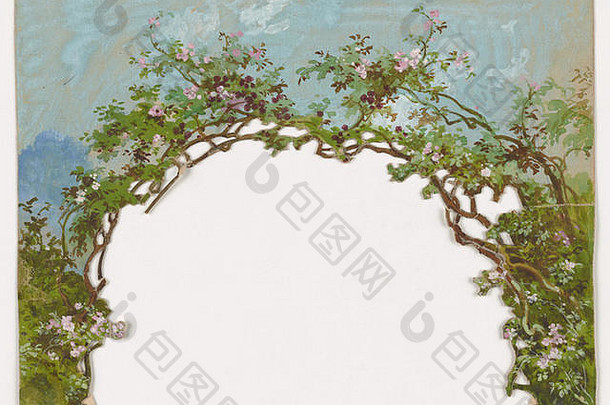 古董花园元素图形插图古董艺术戏剧设计经典说明花树灌木植物