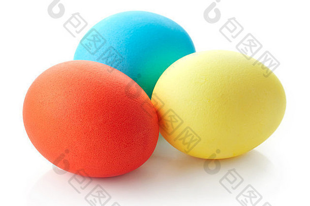 彩色的复活节鸡蛋孤立的白色背景