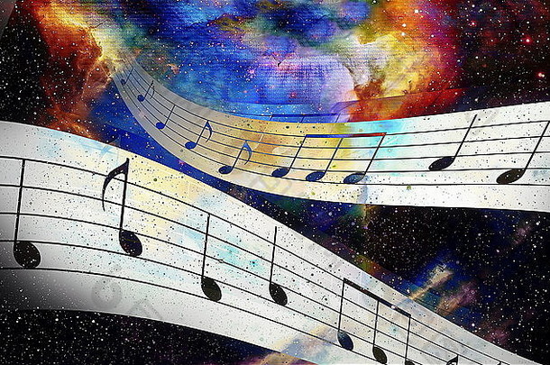 音乐请注意空间星星摘要颜色背景音乐概念