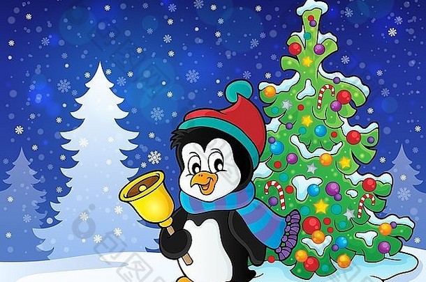 圣诞节企鹅主题图像图片插图