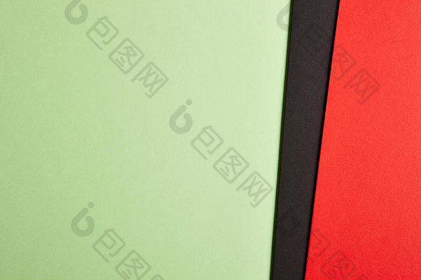 彩色的纸板背景<strong>绿色</strong>黑色的红色的语气复制空间水平