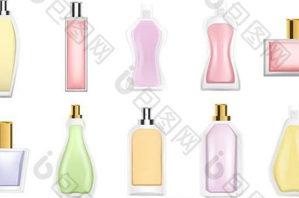 香味瓶图标集现实的风格
