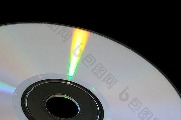 光盘Dvd彩虹反射黑色的背景