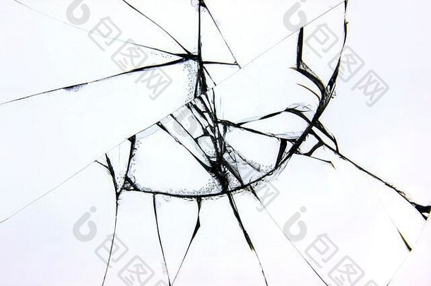 破碎的<strong>玻璃</strong>裂缝窗口