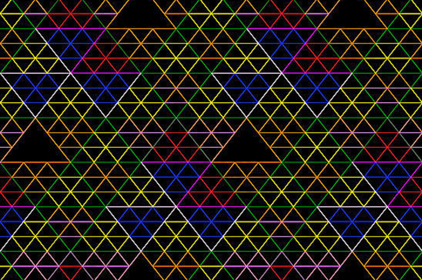 色彩斑斓的三角形概述了黑色的背景摘要模式