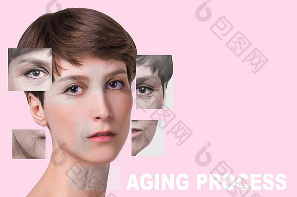 抗衰老美治疗老化青年提升护肤品塑料手术概念