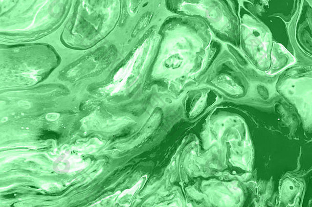 摘要背景使流体艺术技术光绿色薄荷颜色时尚的色彩斑斓的背景