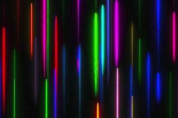 垂直霓虹灯照明行摘要电脑生成的背景渲染