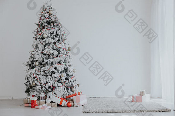 圣诞节树礼物加兰灯一年