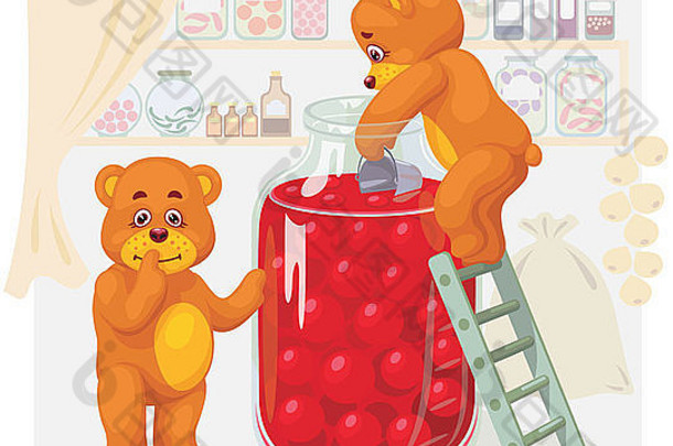 玩具熊偷樱桃汁