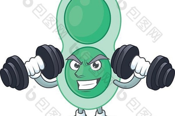 漫画图片绿色链球菌肺炎锻炼杠铃健身房