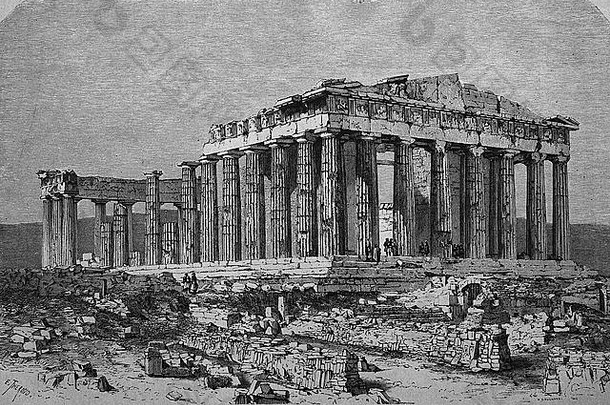 废墟帕特农神庙雅典