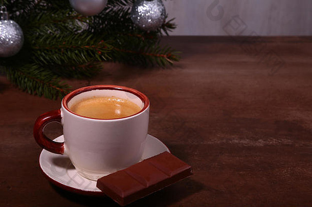 咖啡杯巧克力木表格纹理coffeebreak圣诞节时间