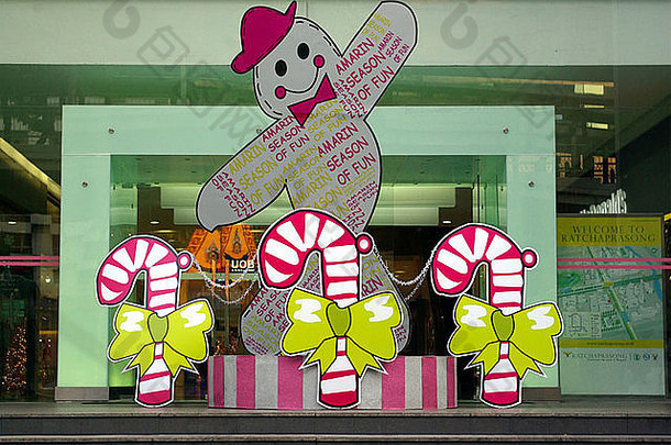 商店显示促进季节有趣的圣诞节曼谷泰国