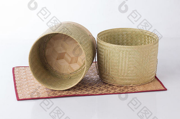 <strong>竹</strong>子柳条盒子黏糊糊的大米保持北东北文化泰国
