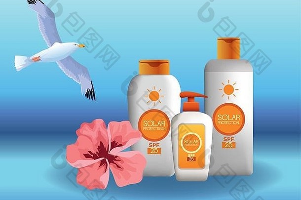 太阳能保护瓶产品夏天广告