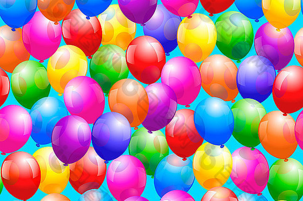 色彩斑斓的光滑的气球无缝的壁纸创建