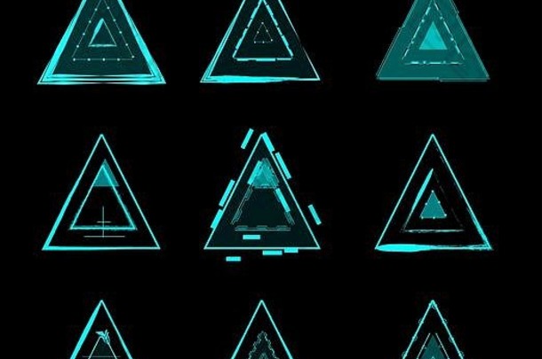 集胡德三角形元素未来主义的sci现代用户接口集胡德三角形元素头显示胡德元素