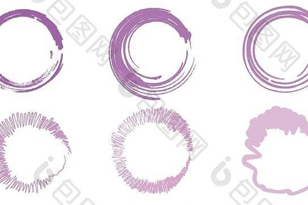 摘要背景涂鸦刷中风集淡紫色圈
