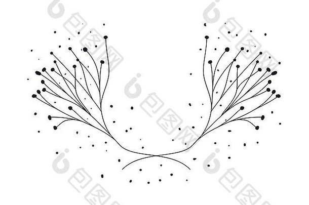 加兰花树叶孤立的图标