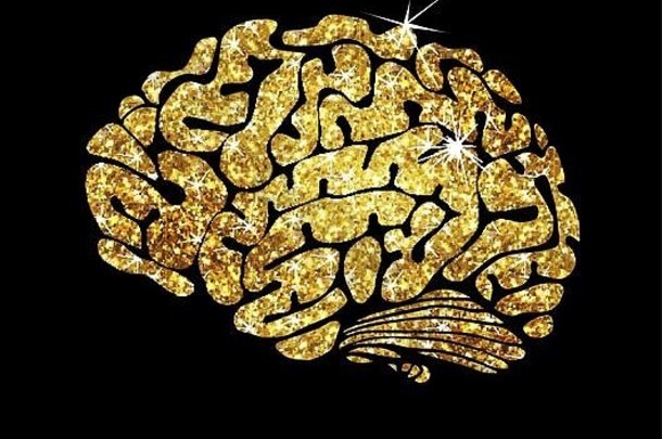 插图黄金大脑图标