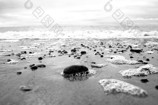 黑与白可爱的几何摘要喜怒无常的有创意的海洋海海滩海滨海滩海岸海岸