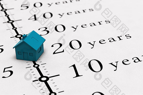 真正的房地产概念概念上的插图抵押贷款时间贷款持续时间