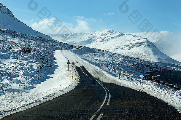 雪路火山山<strong>冬季</strong>冰岛