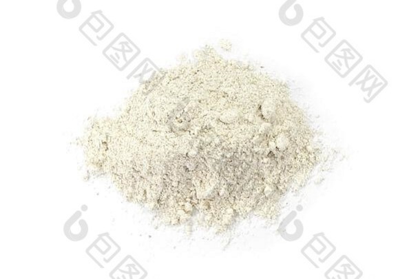 桩积分拼写小麦面粉孤立的白色背景