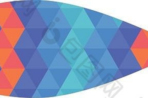 鱼轮廓蓝色的橙色三角形模式