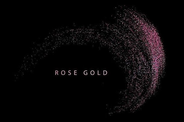 摘要闪亮的颜色玫瑰黄金波设计元素