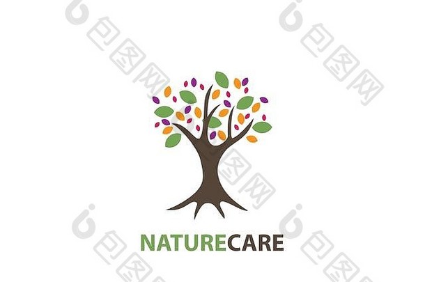 自然护理树设计标志