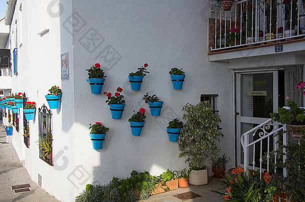 花锅墙西班牙语村mijas西班牙