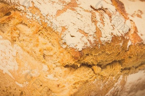古董照片新鲜的自制的烤一个易怒的传统的面包黑麦小麦面包