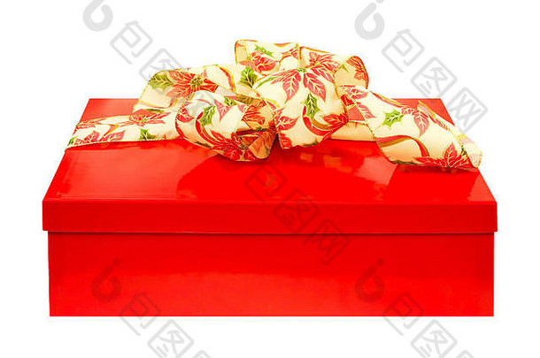红色的礼物盒子孤立的包括剪裁路径