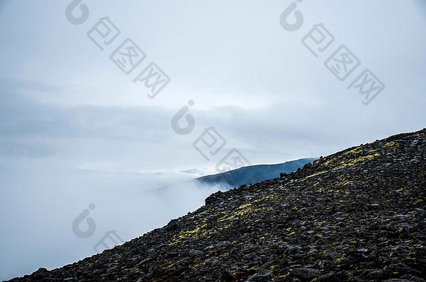 视图徒步旅行冰川赫瓦纳达尔什努库尔最高峰会冰岛山火山景观瓦特纳冰川公园