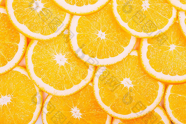 橙子水果背景橙子片健康的食物