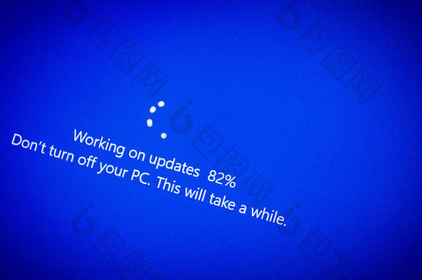 常见的视线窗户电脑用户窗户蓝色的更新屏幕