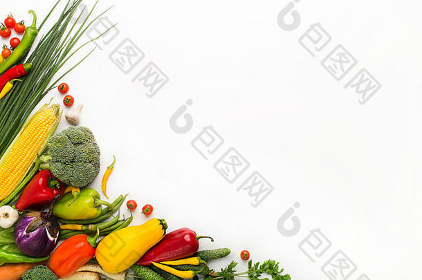 蔬菜创建框架白色背景