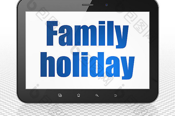 假期概念平板电脑电脑家庭假期显示
