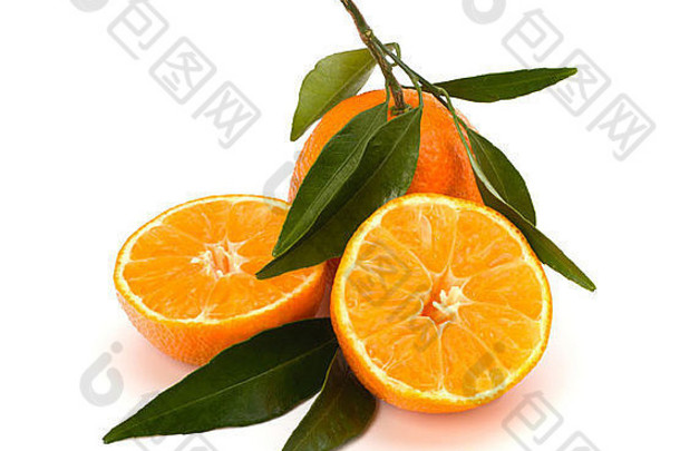 橘子孤立的白色<strong>背景</strong>