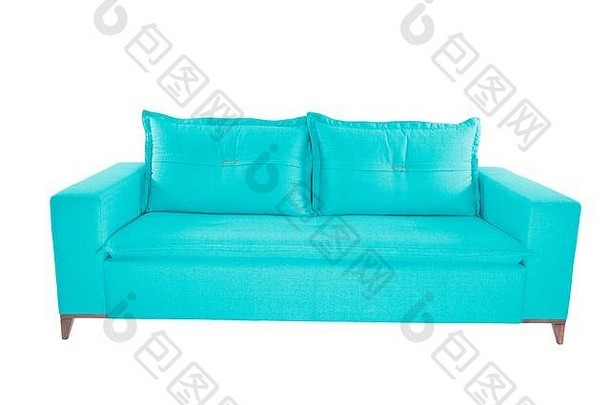 现代颜色仿麂皮沙发上沙发孤立的白色背景