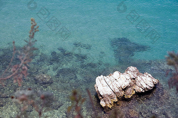 岩石爱奥尼亚海科孚岛
