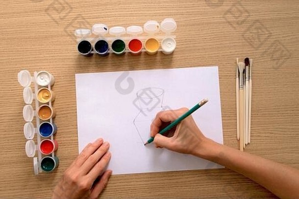 作物认不出来艺术家画铅笔纸工作