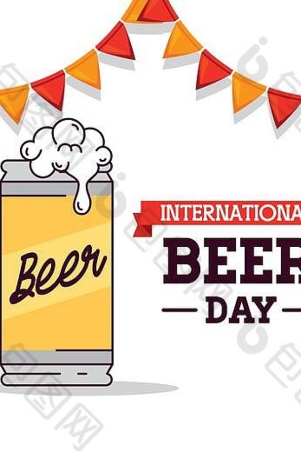 国际啤酒一天8月啤酒花环挂